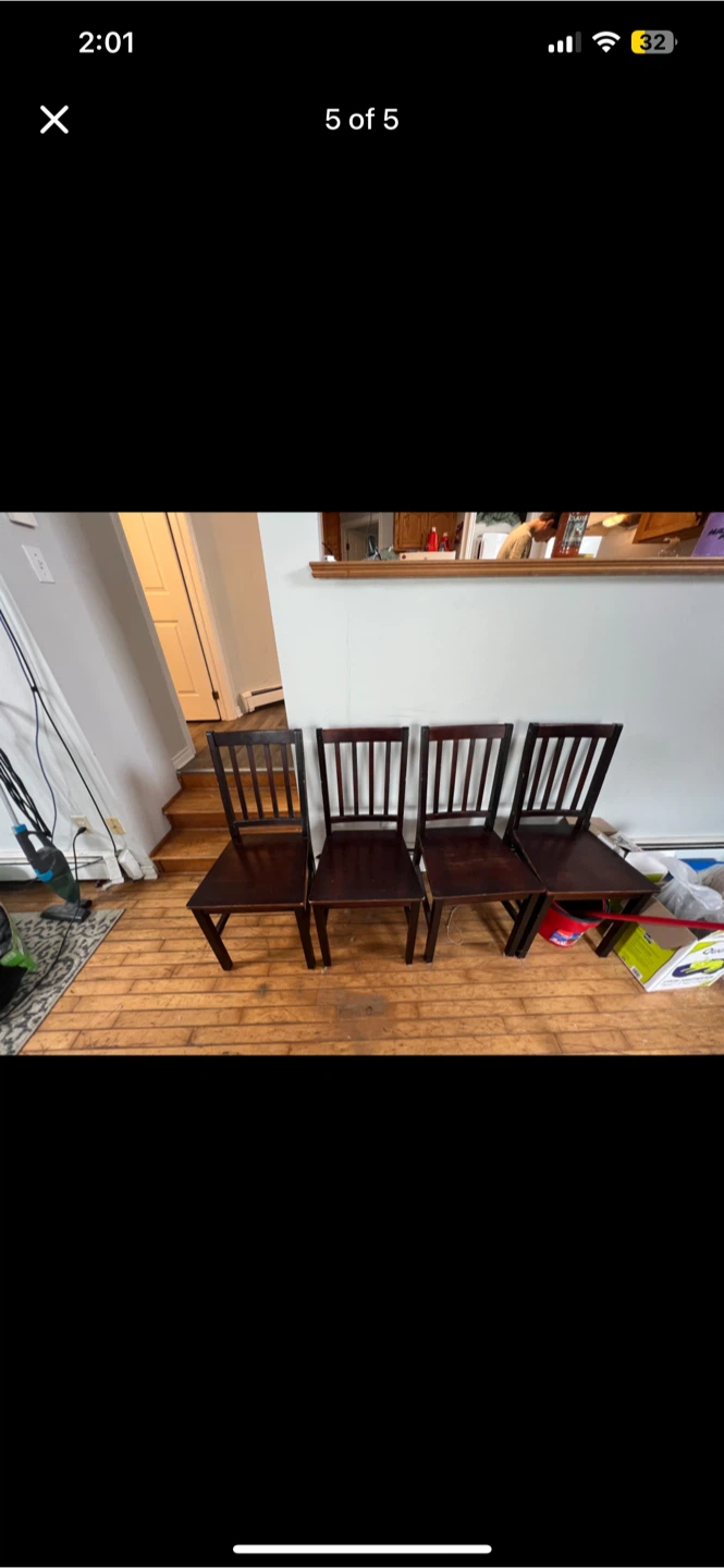 Dining Table and Chairs Set - Dark Wood - photo 4