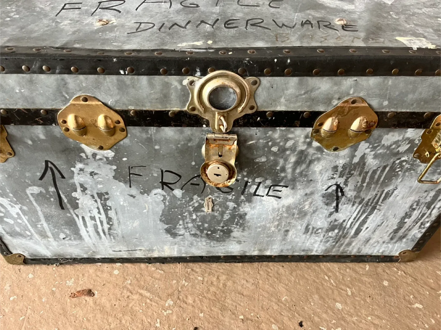 Vintage Metal Trunk - Dining Room/Dinnerware