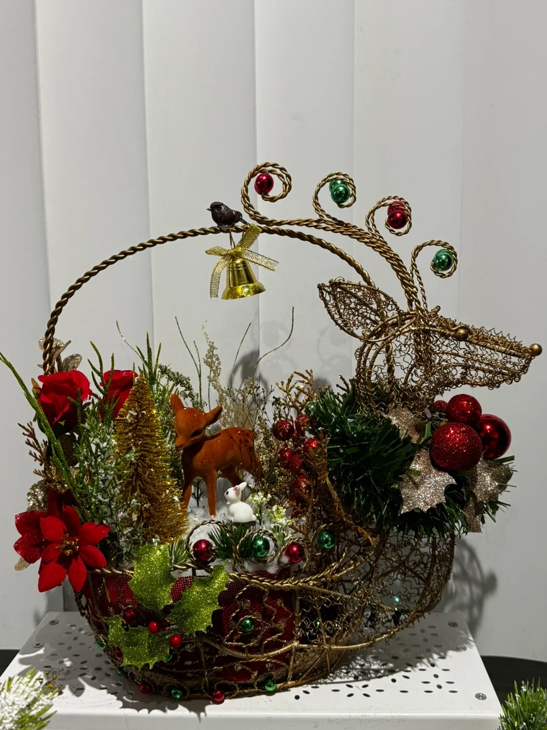 Christmas Deer Basket Decoration
