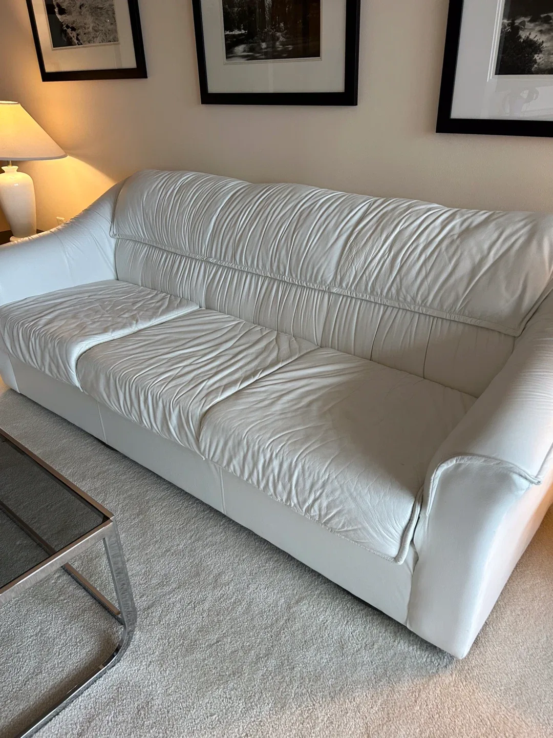 White Loveseat and 3 Seater Sofa image indicator(2)