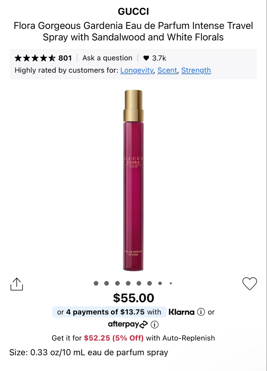 Gucci Flora Gorgeous Gardenia Travel Spray