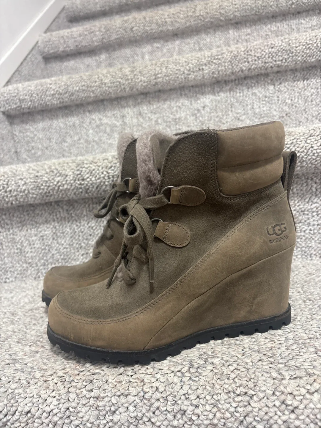 UGG Waterproof Wedge Boots 7.5