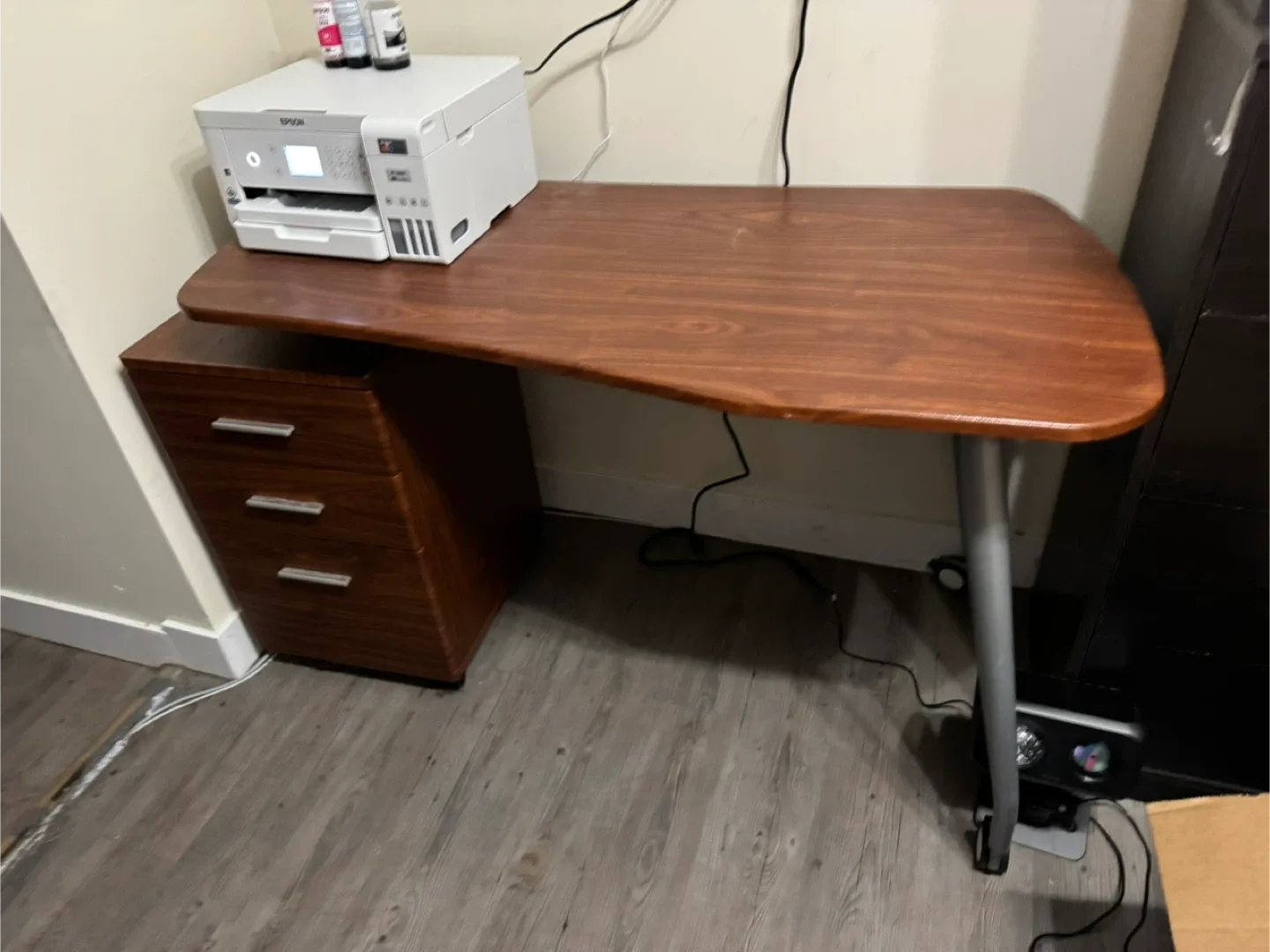 Wooden Desk with Drawer Unit