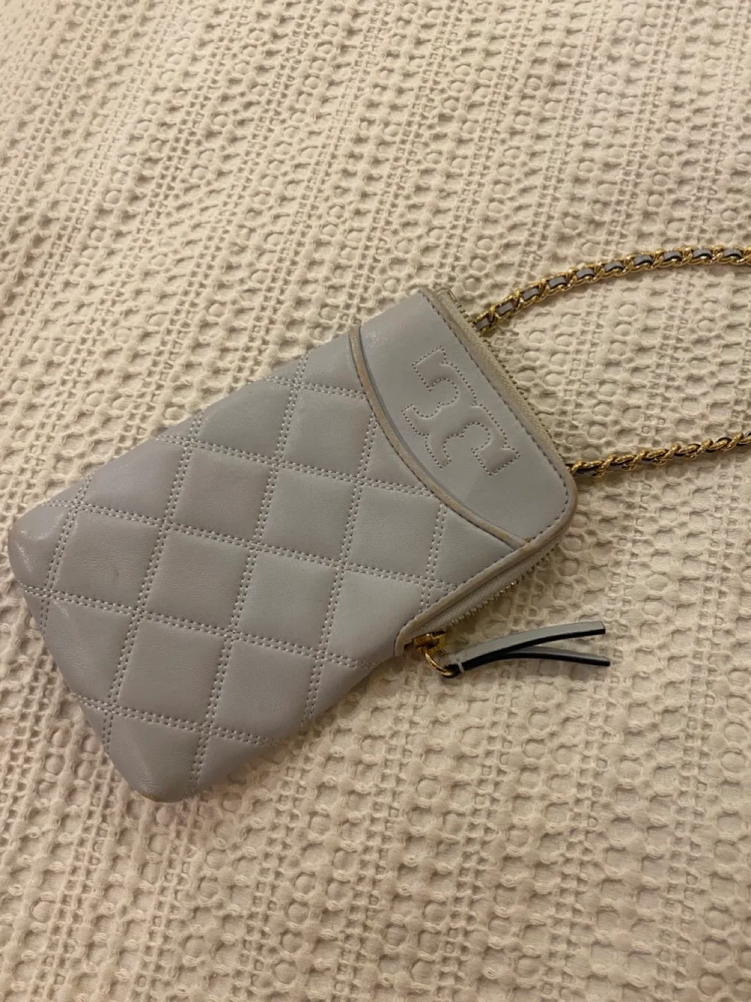 Tory Burch Quilted Leather Phone Crossbody - Blue image indicator(4)