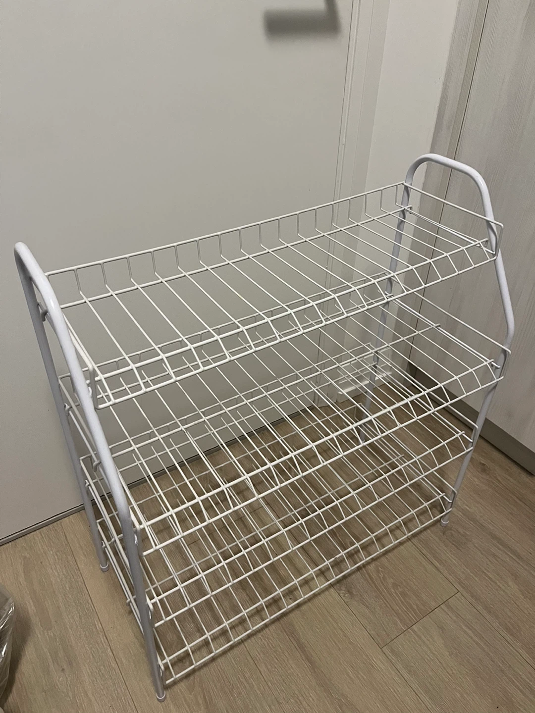 White Metal 3-Tier Shoe Rack