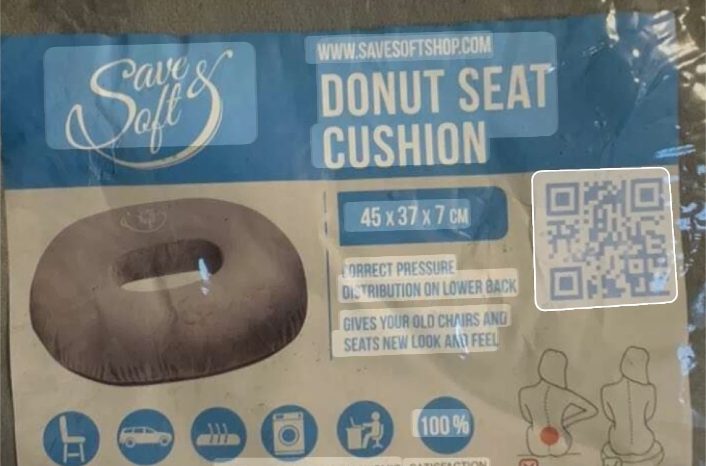 Save&Soft Donut Seat Cushion - Pain Relief - photo 2