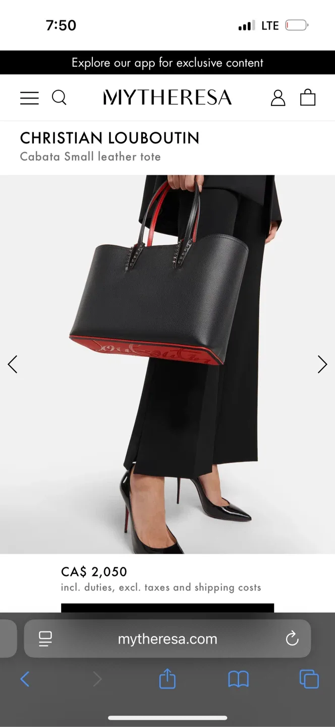Christian Louboutin Black Leather Tote Bag