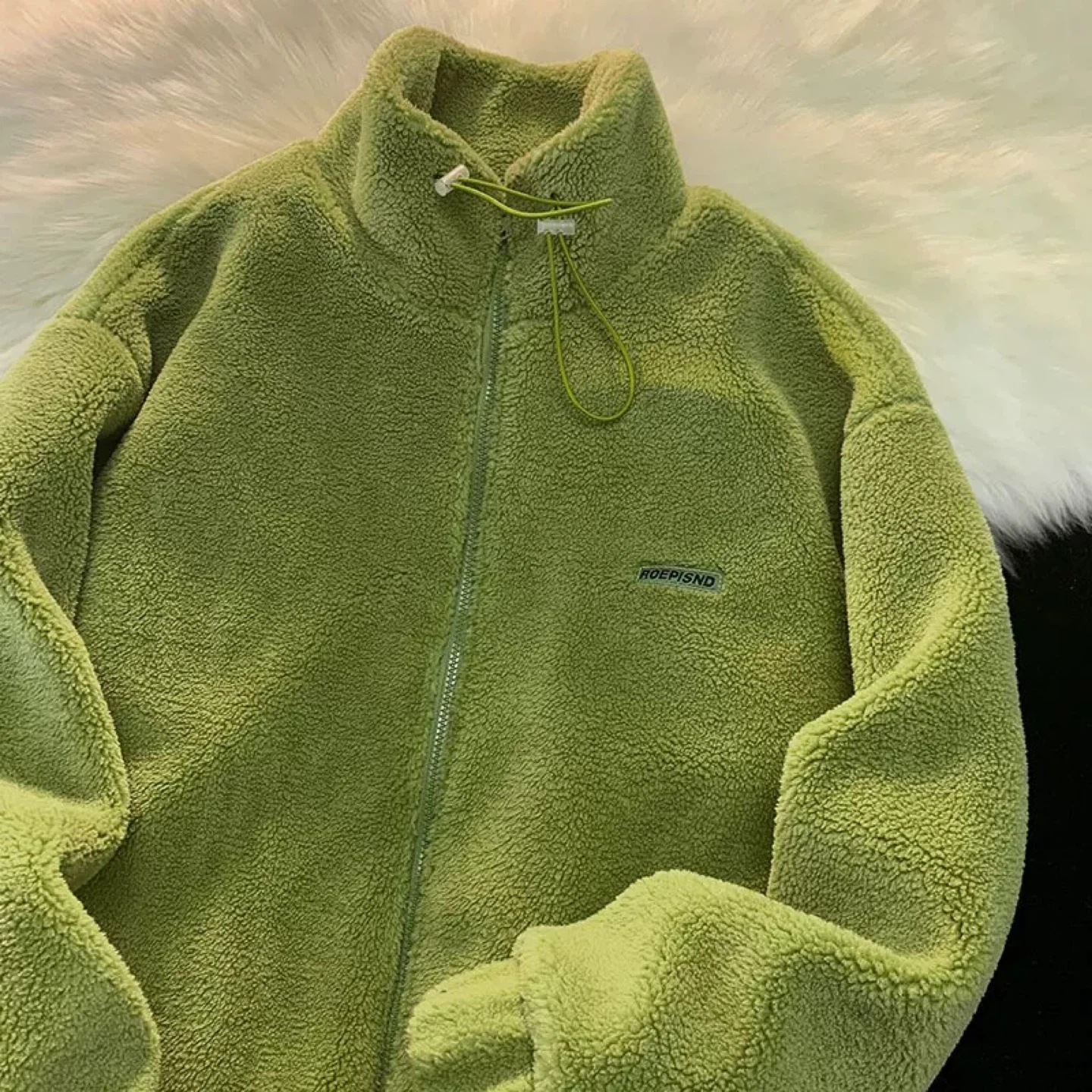 Green Fleece Cozy Zip-Up Jacket