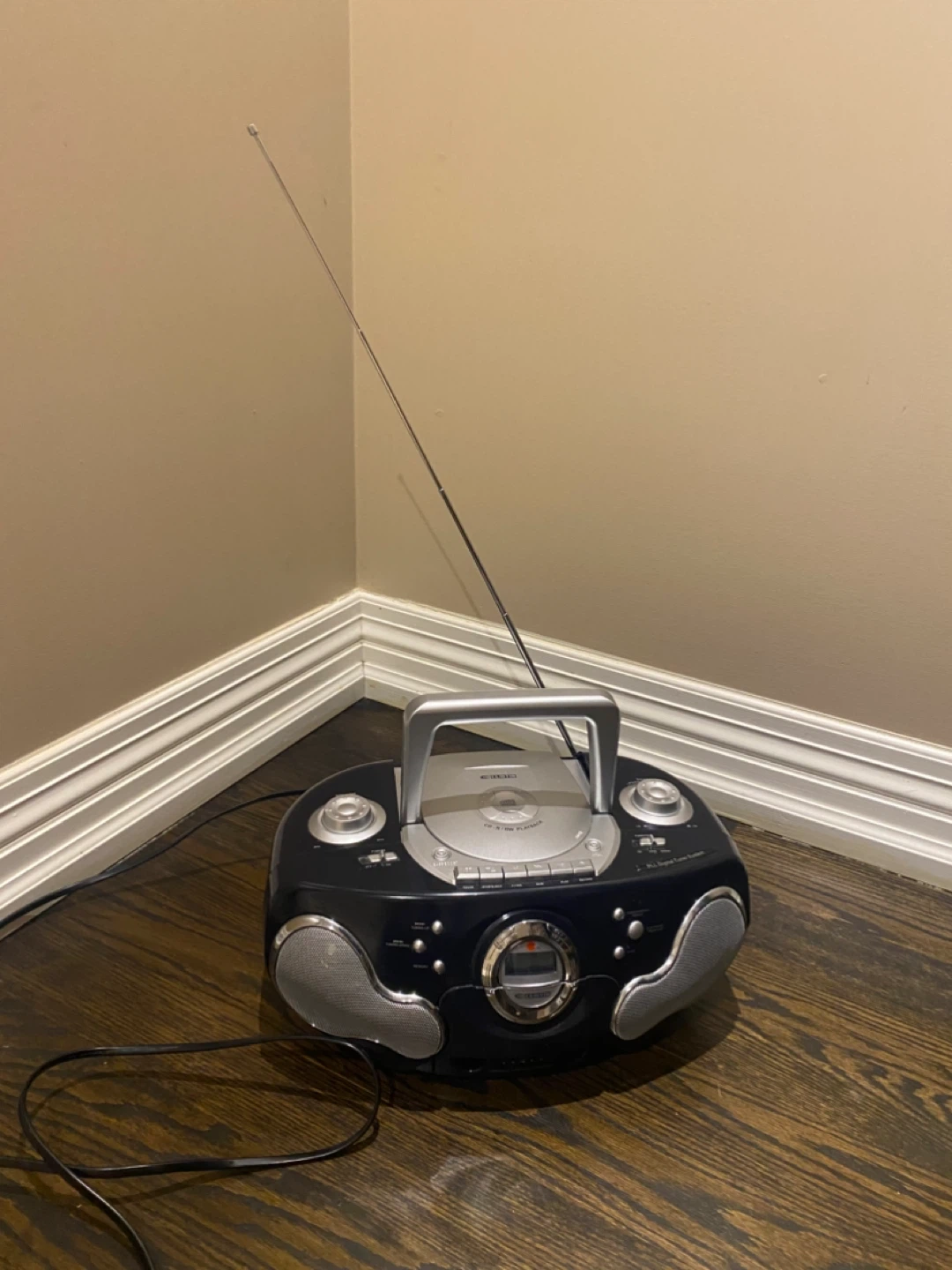 Curtis CD player, tape and radio functions.