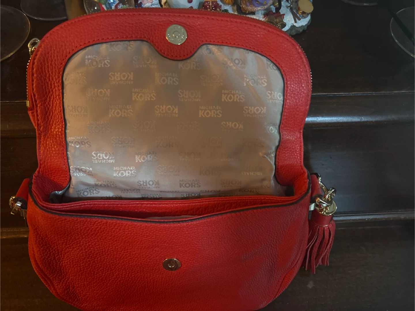 New Michael Kors Red Leather Crossbody Bag - photo 3