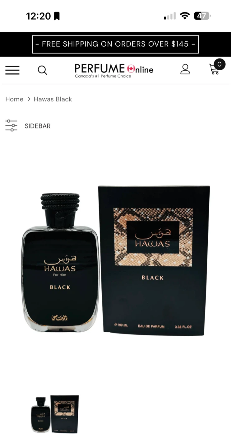 Rasasi Hawas Black for Men