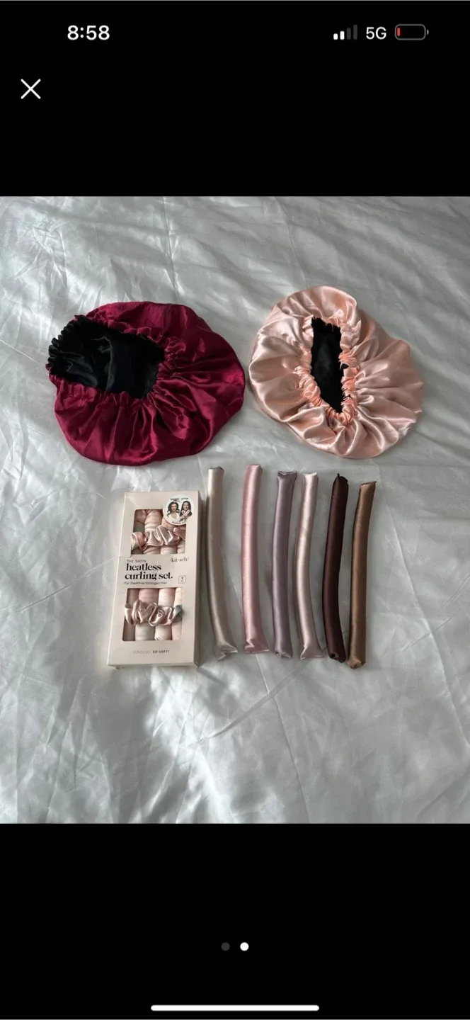 Kitsch Satin Heatless Curling Set + Bonnets