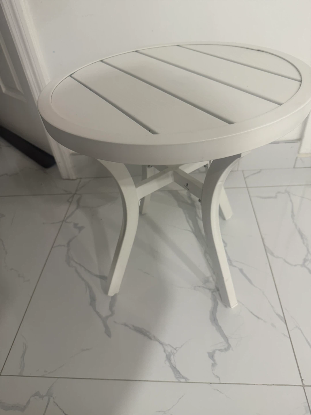 White Round Accent Table - photo 2
