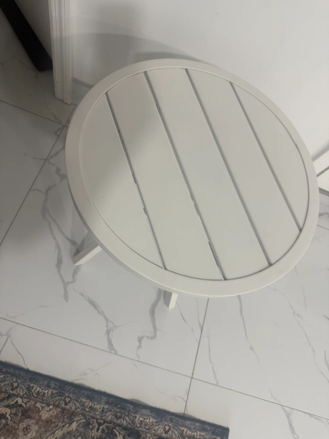White Round Accent Table