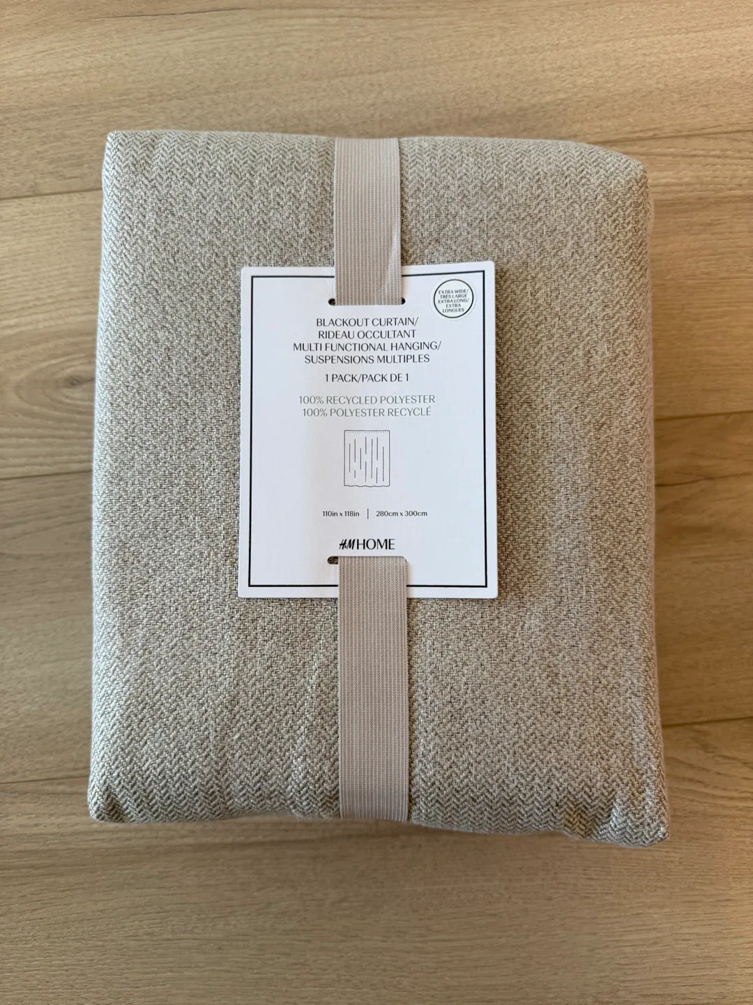 New H&M Home Blackout Curtain 110x118in