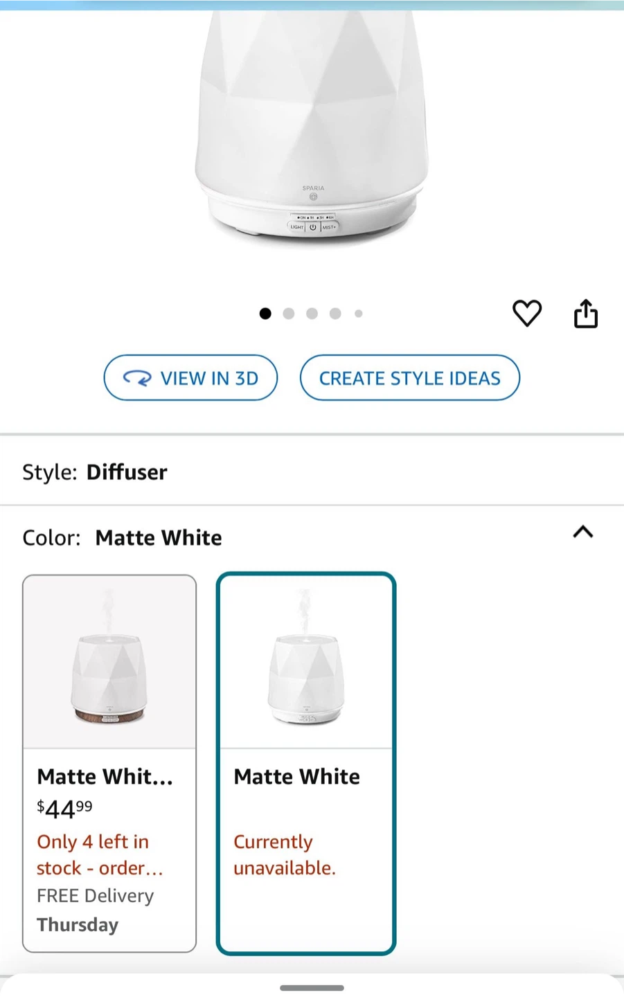 SPARIA Ceramic Ultrasonic Essential Oil Diffuser - photo 5