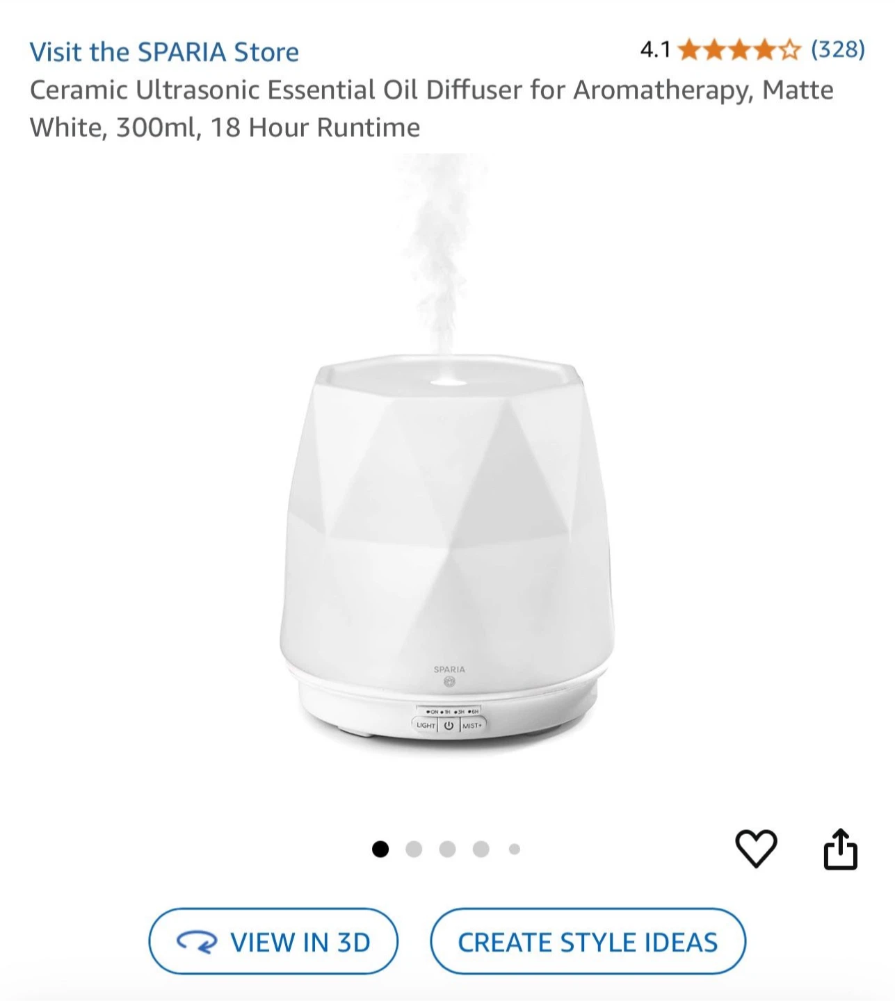 SPARIA Ceramic Ultrasonic Essential Oil Diffuser - photo 4