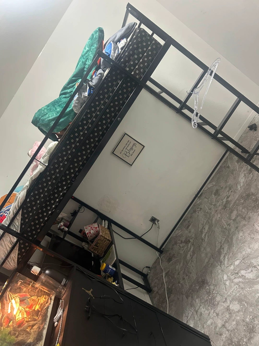 Black Metal Loft Bed Frame