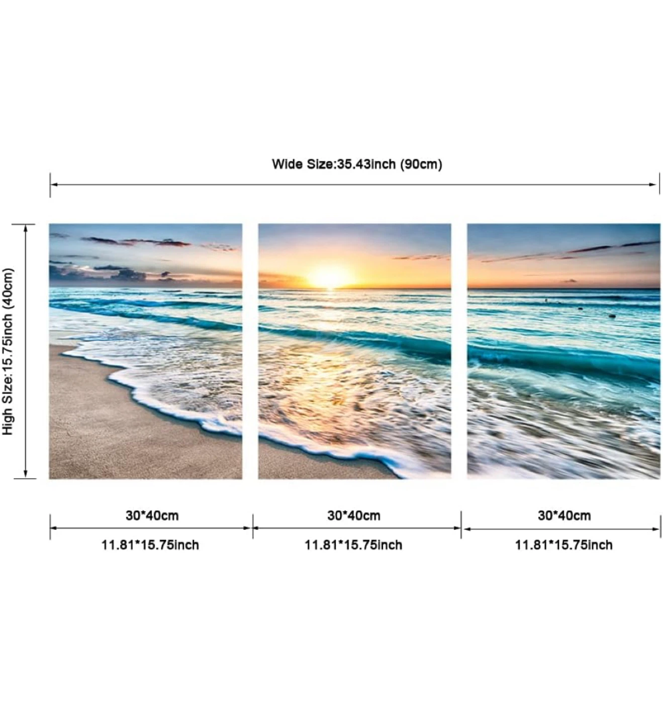 Beach Canvas Wall Art - 3 Piece Set - photo 3