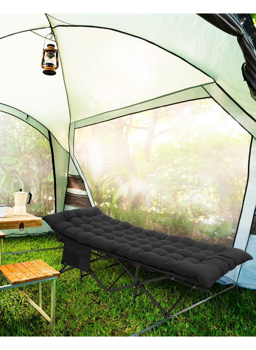 New Box Sportneer Folding Camping Cot Bed - Black - photo 2