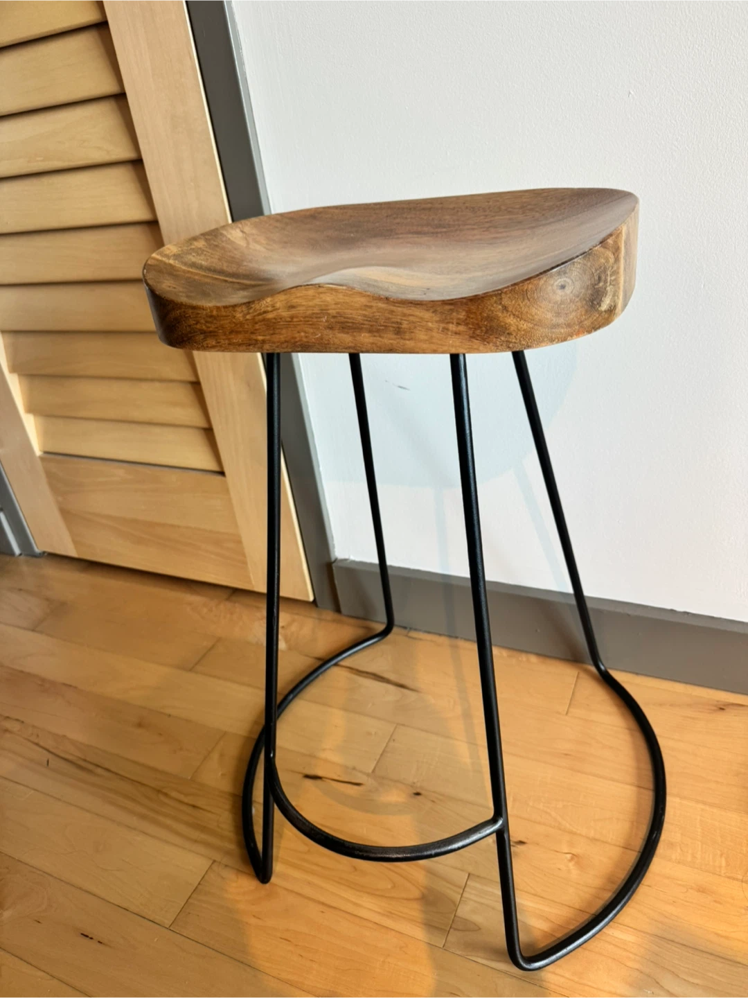 Three Wood Saddle Seat Bar Stools - photo 3
