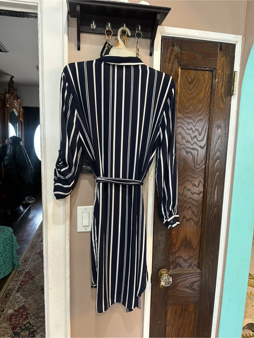Ups & Downs 2X Navy Striped Shirt Dress - photo 5
