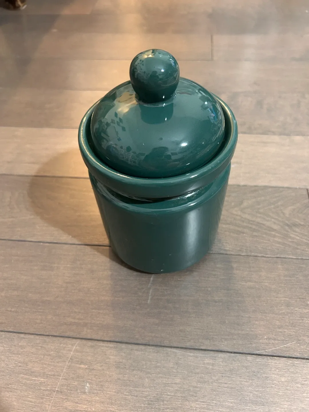 Green Ceramic Jar with Lid