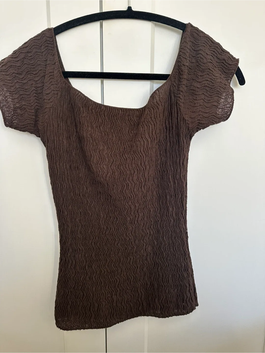 Zara Brown Textured Top - Size M
