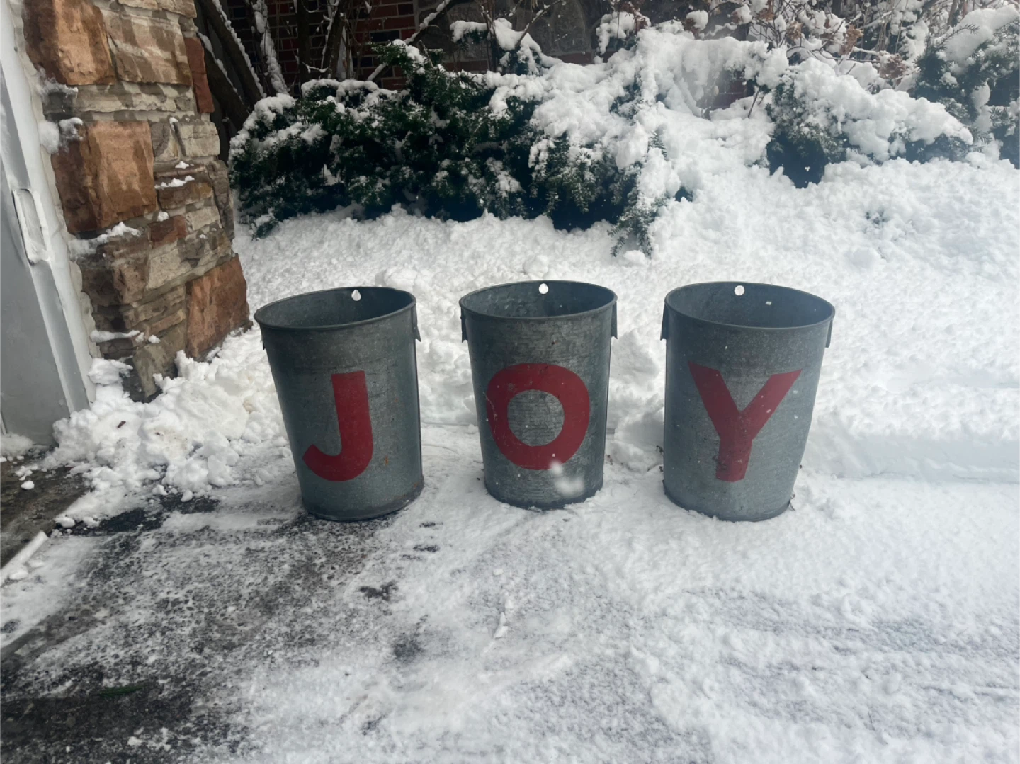Tin Buckets with JOY Letters