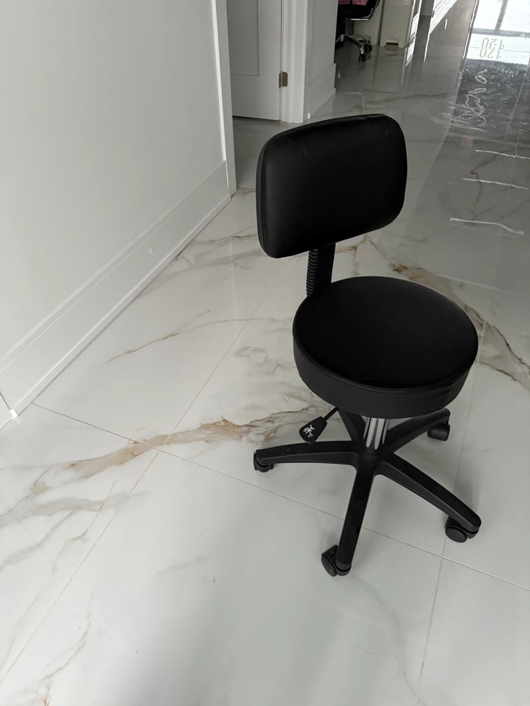Black Adjustable Swivel Stool - photo 2