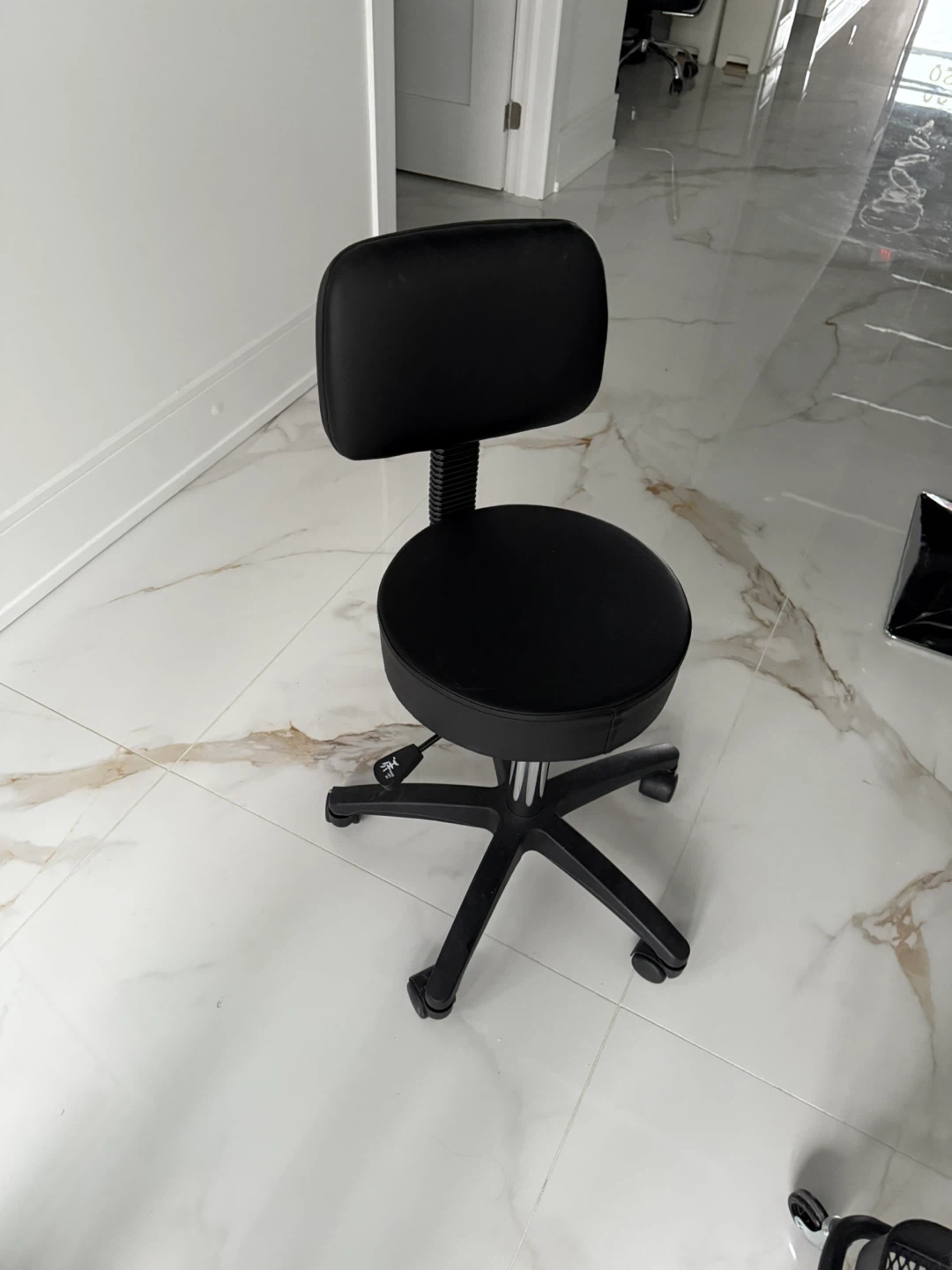 Black Adjustable Swivel Stool