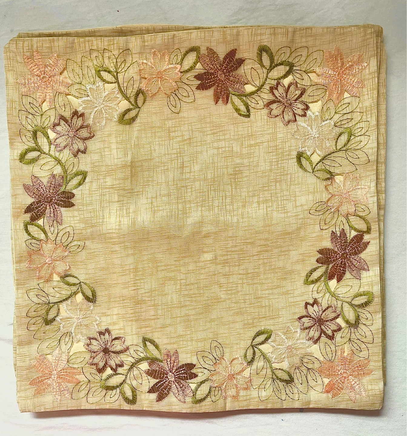 Embroidered Floral Cushion covers- Beige