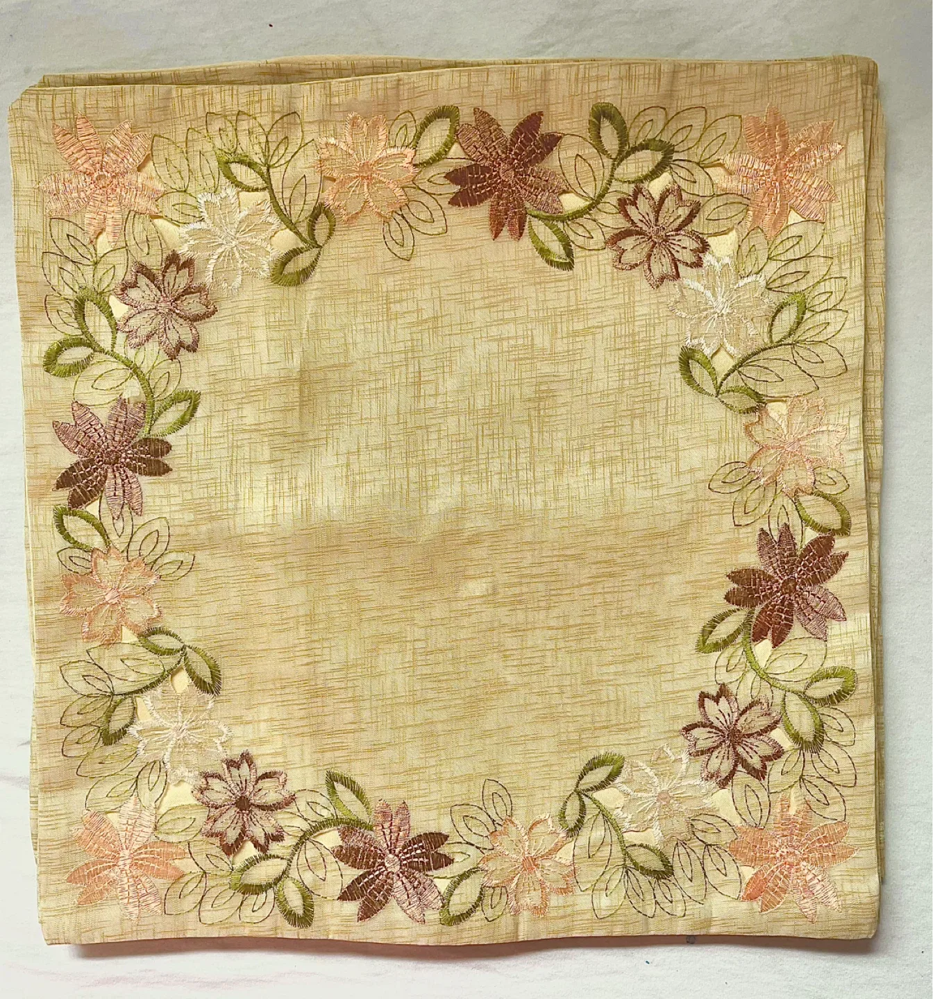 Embroidered Floral Cushion covers- Beige