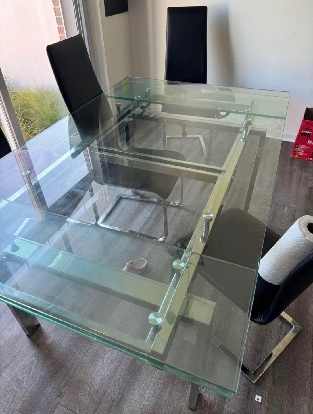 Extendable / Extension Glass Dining Table