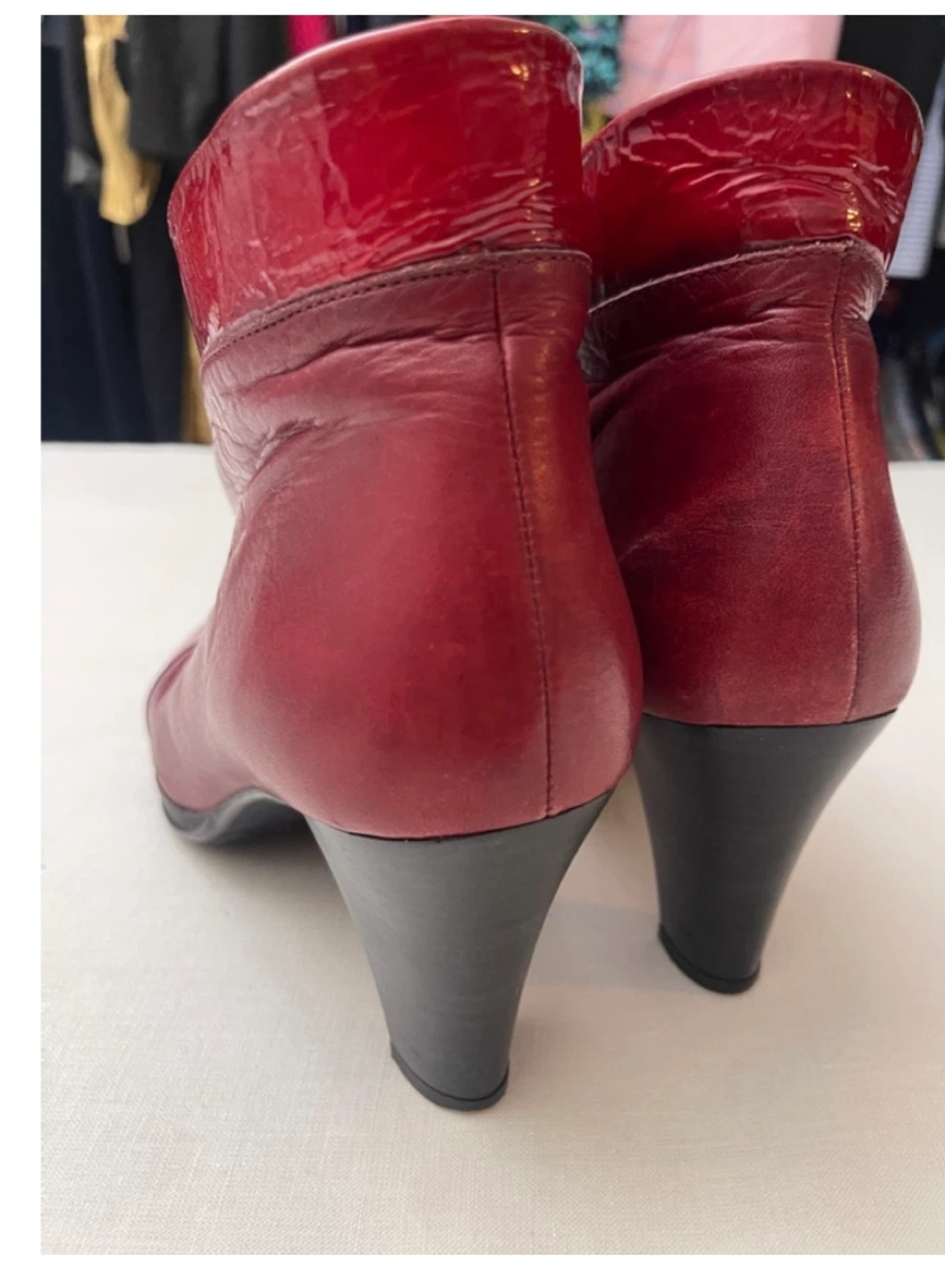 Hispanistas Red Leather Ankle Boots - Size 41 - photo 3