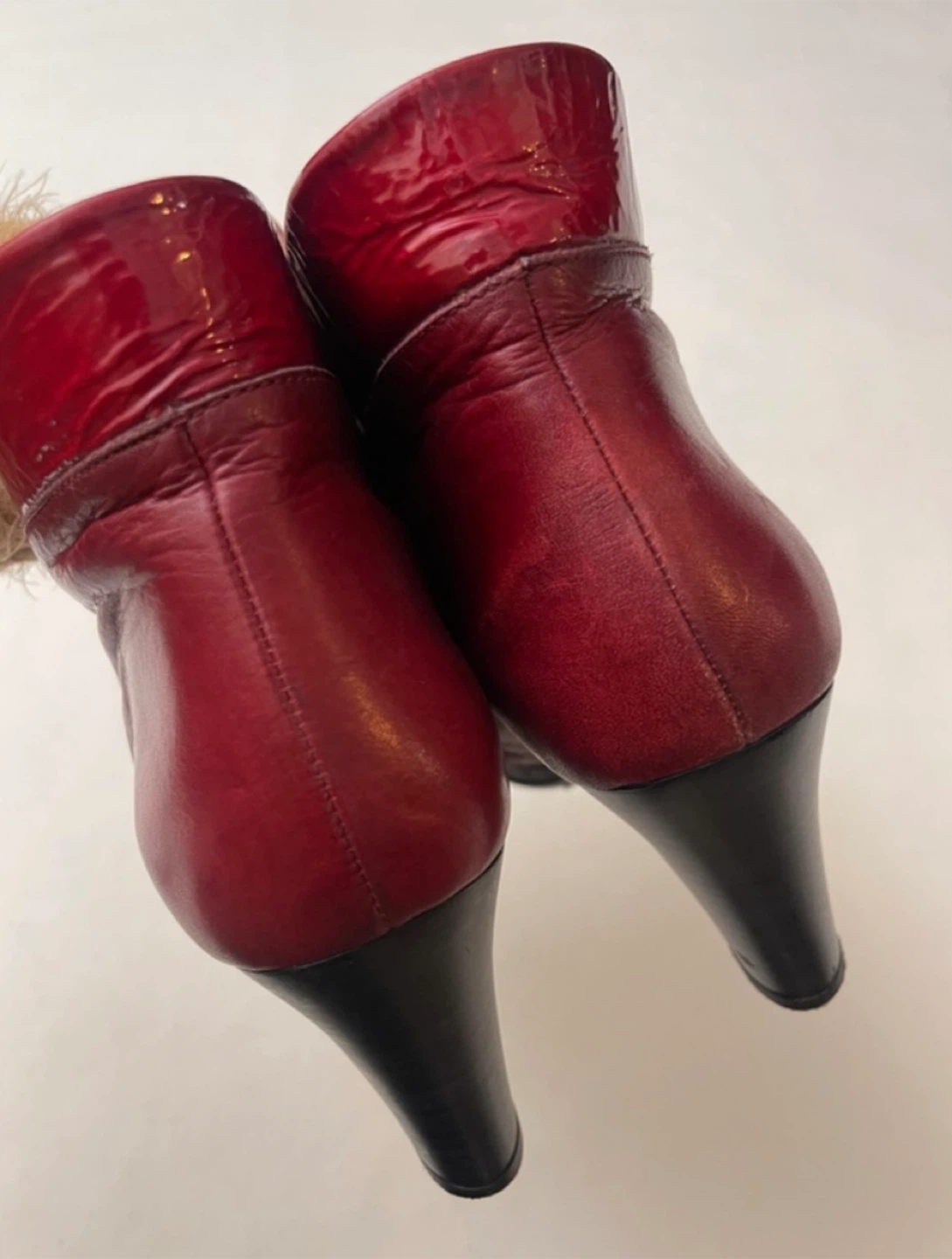 Hispanistas Red Leather Ankle Boots - Size 41 - photo 2