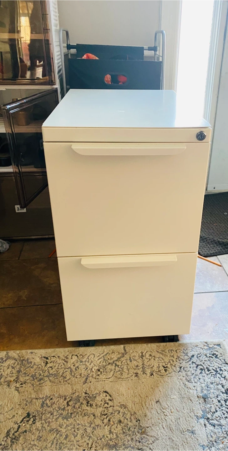 White Filing Cabinet - Two Drawers