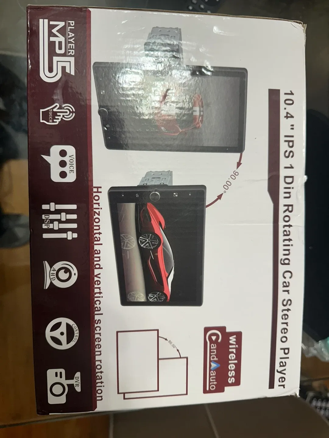 10.4" IPS 1 Din Rotating Car Stereo Player