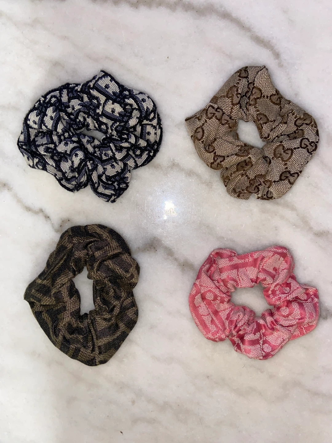 Designer Scrunchie Bundle: Dior, Gucci, Fendi