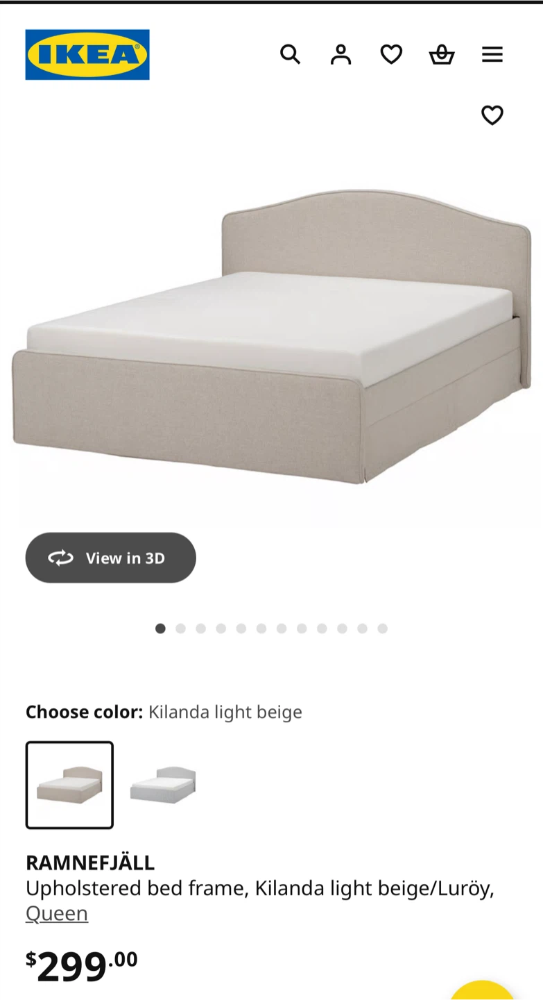 IKEA RAMNEFJÄLL Queen Bed Beige+ hybrid mattress - photo 3