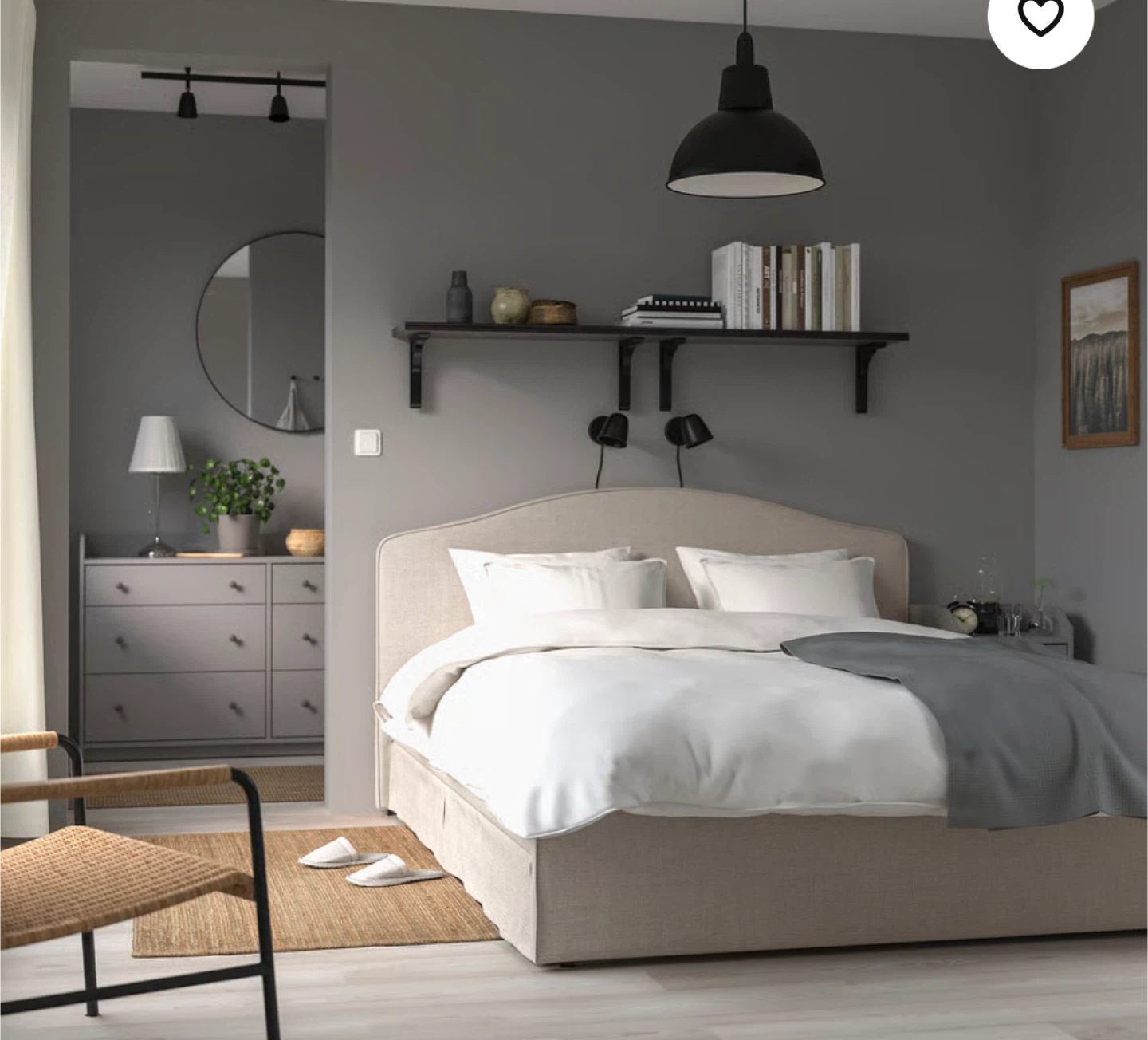 IKEA RAMNEFJÄLL Queen Bed Beige+ hybrid mattress - photo 4
