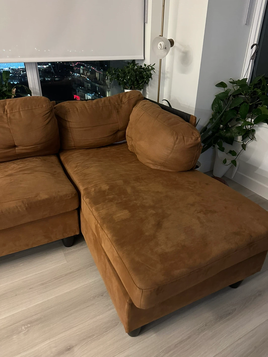 Brown Sectional Sofa with Chaise Lounge - photo 4