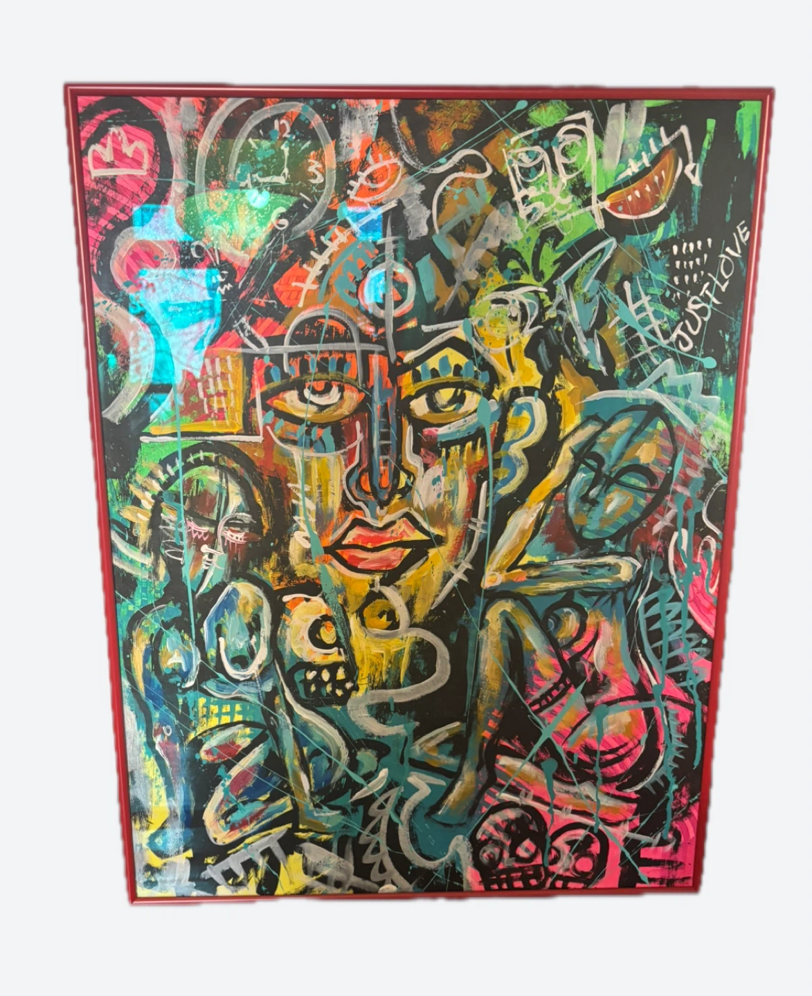 Framed Colorful Abstract Art - photo 2