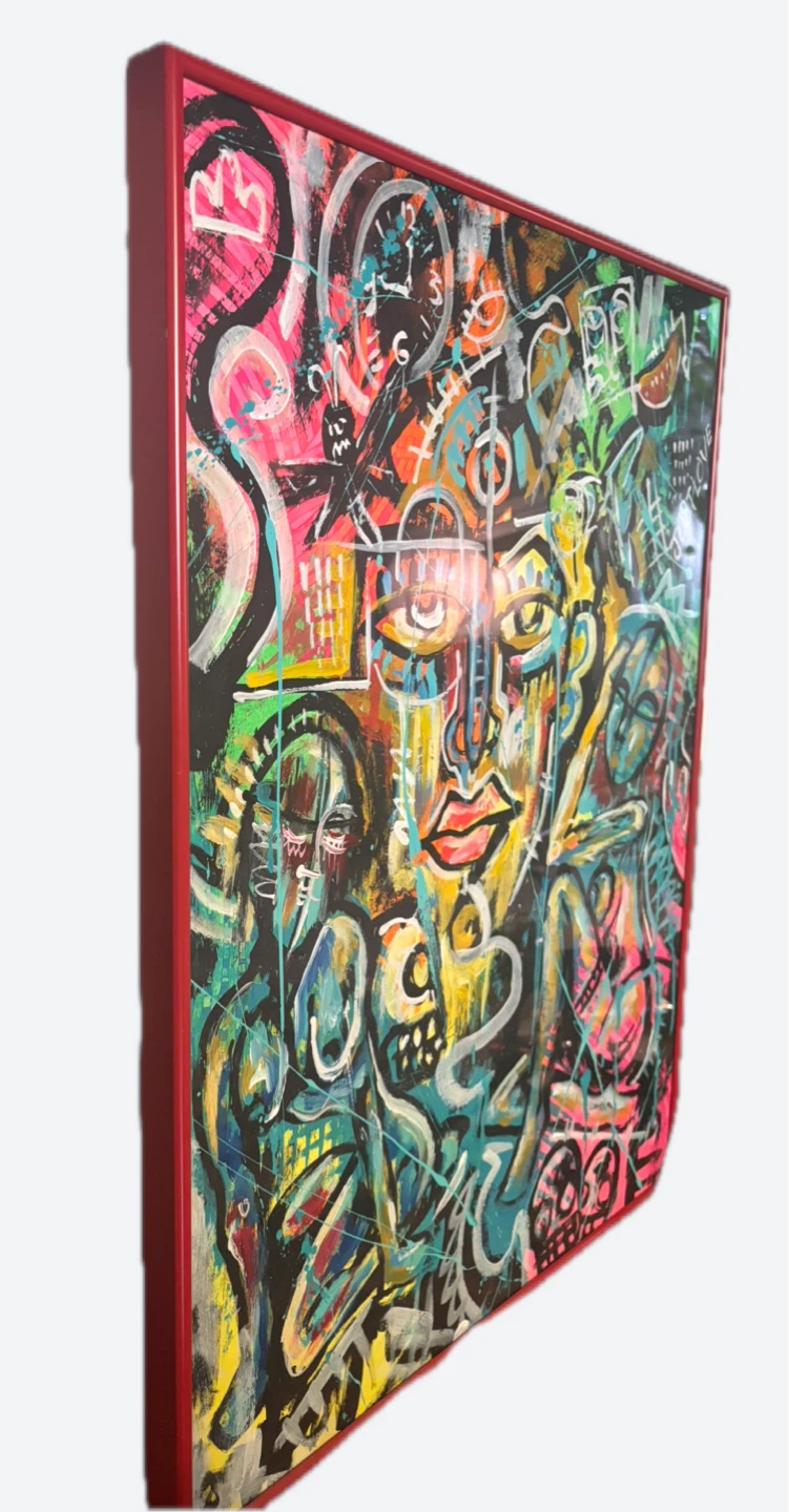Framed Colorful Abstract Art