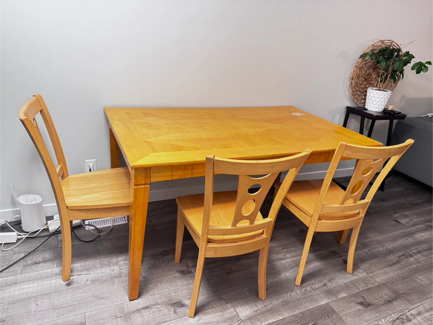 Wooden Dining Table with 6 Chairs