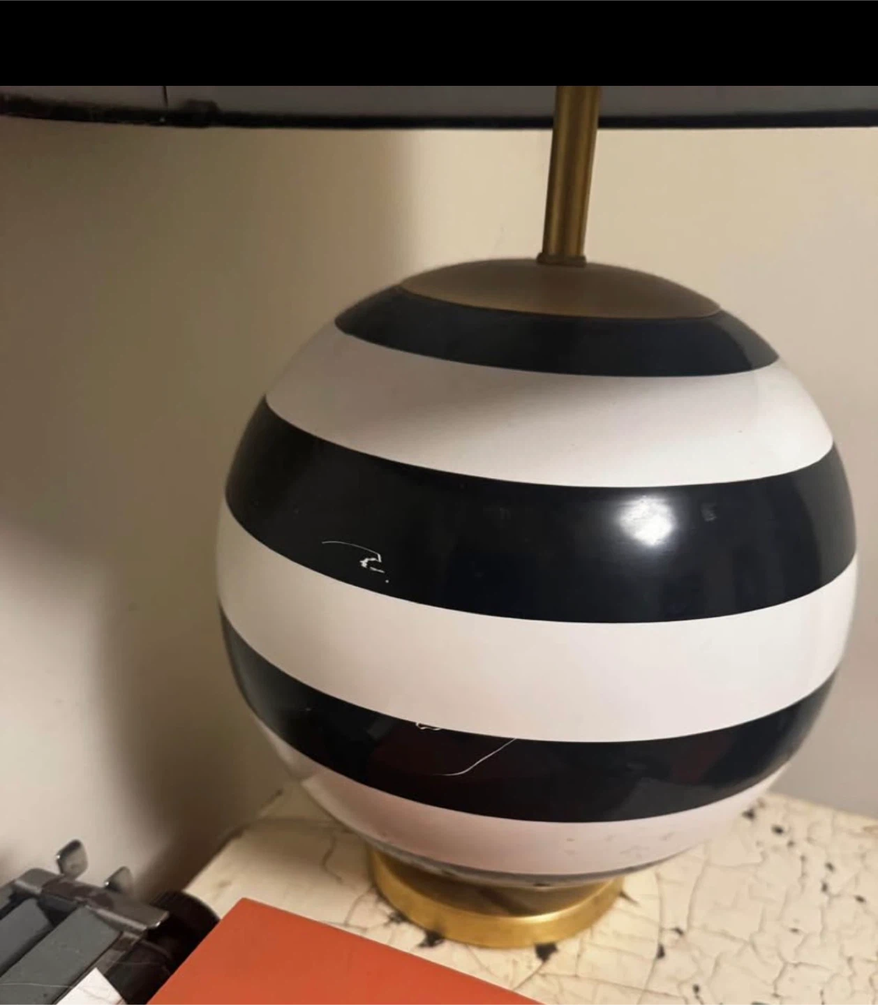 Kate Spade Striped Ball Table Lamp - set of 2 - Black & White - photo 4