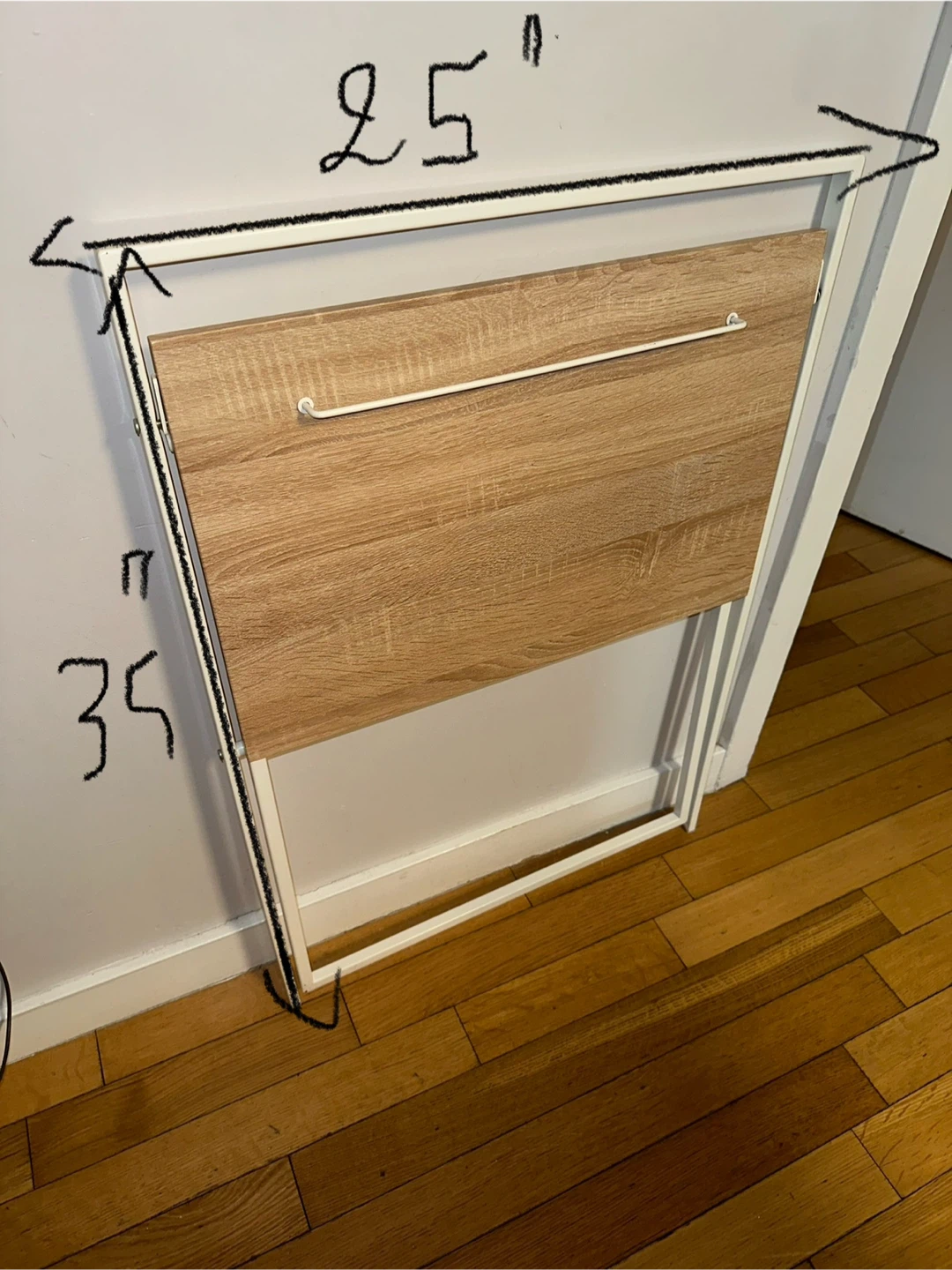 Folding Desk - White Frame, Wood Top 25"x35" - photo 5