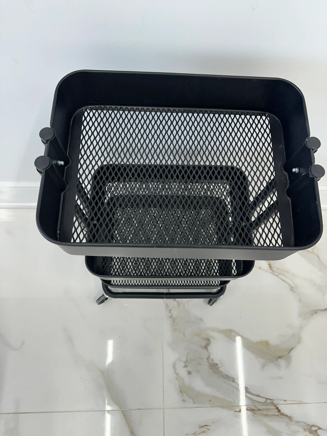 Black 3-Tier Rolling Cart - photo 4