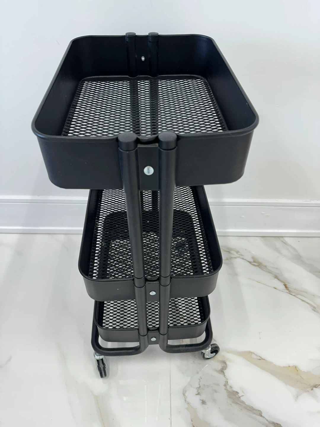 Black 3-Tier Rolling Cart - photo 3