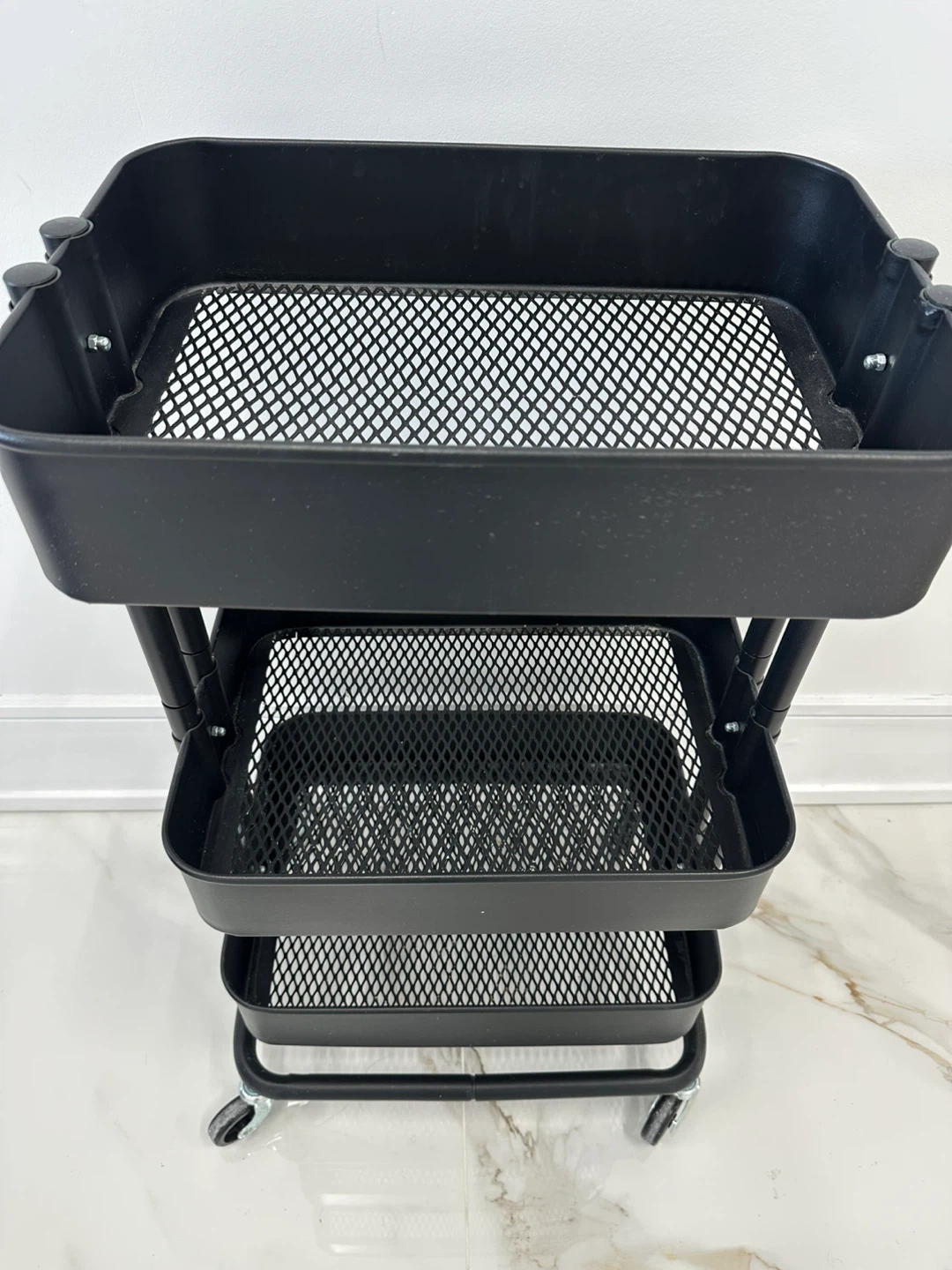 Black 3-Tier Rolling Cart - photo 2